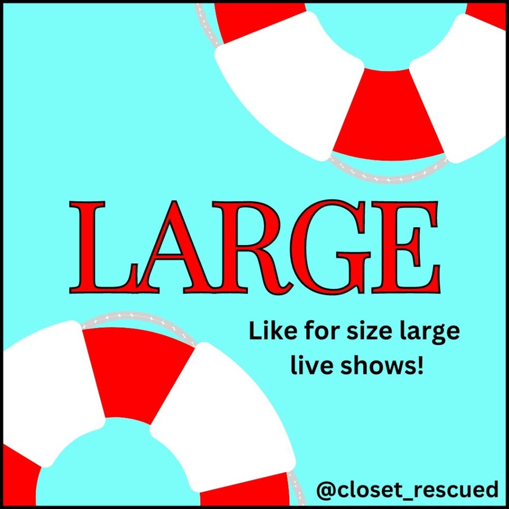 SIZE LARGE Live Shows! Like for notifications!